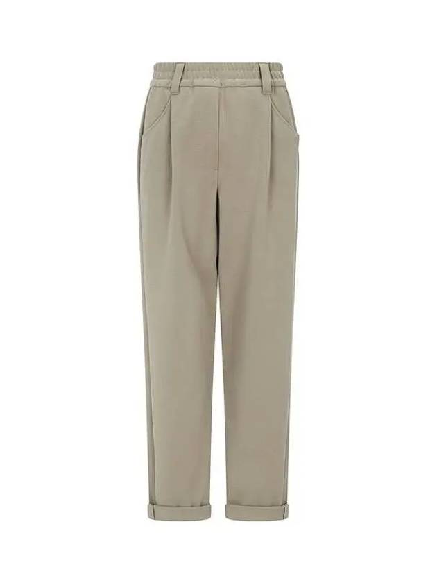 Women s Tapered Fit Stretch Pants Khaki 271845 - BRUNELLO CUCINELLI - BALAAN 1