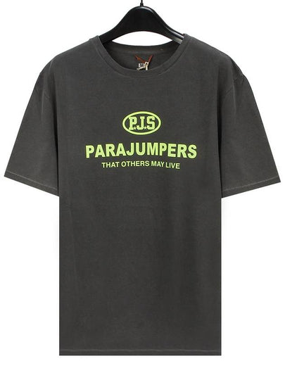 Logo Print Short Sleeve T-Shirt Grey - PARAJUMPERS - BALAAN 2