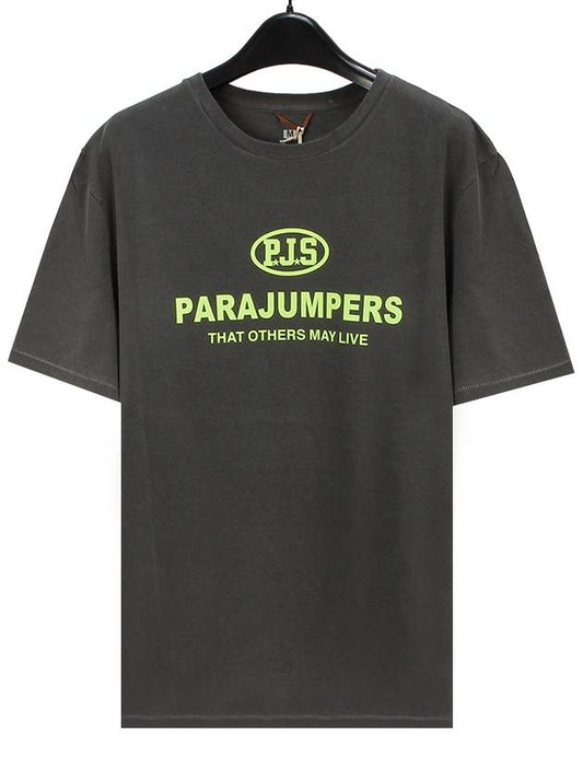 logo print short sleeve t-shirt gray - PARAJUMPERS - BALAAN.