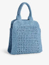 Raffia Crochet Handbag Shoulder Bag Blue - MIU MIU - BALAAN 6