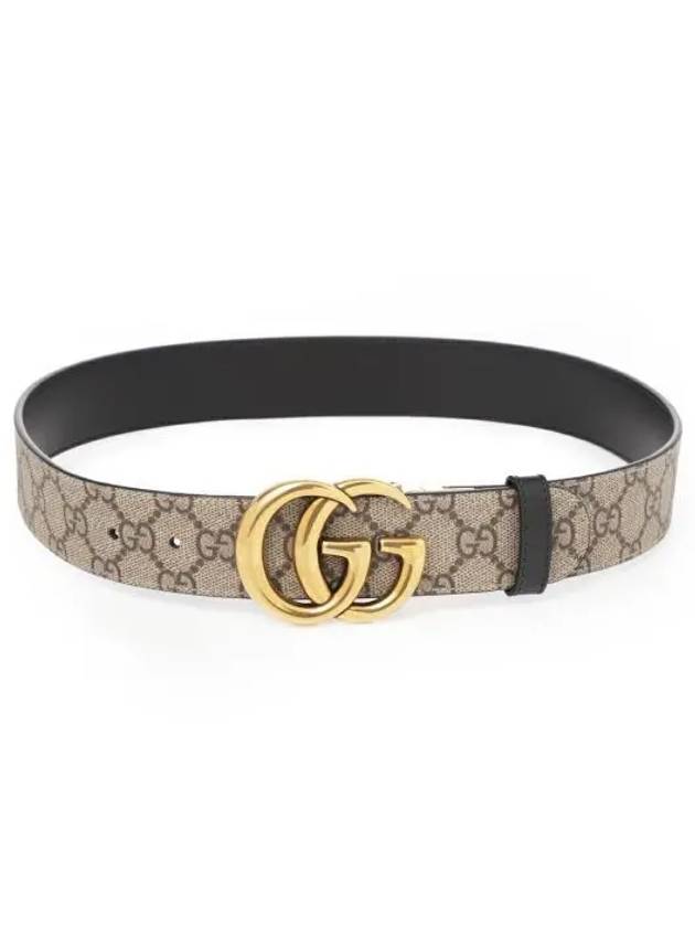 GG Marmont Reversible Leather Belt Beige Black - GUCCI - BALAAN 2