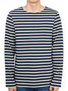 Meridien Mode Elbow Patch Striped Long Sleeve T-Shirt Marine Ecru - SAINT JAMES - BALAAN 2