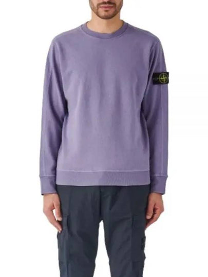 Logo Patch Crew Neck Sweatshirt Purple - STONE ISLAND - BALAAN 2