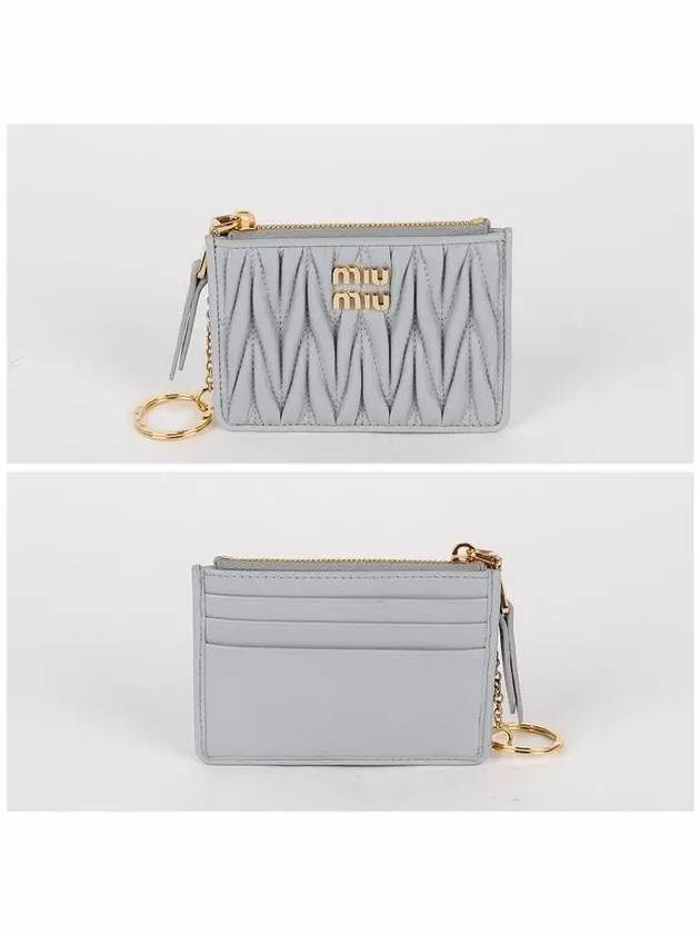 Matelasse zipper card wallet Perla - MIU MIU - BALAAN 3