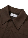 Hidden button soft cotton trucker jacket BROWN - WEST GRAND BOULEVARD - BALAAN 4