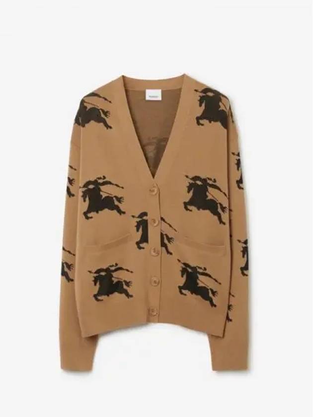 EKD Cotton Silk Cardigan Camel Black 315372 - BURBERRY - BALAAN 1