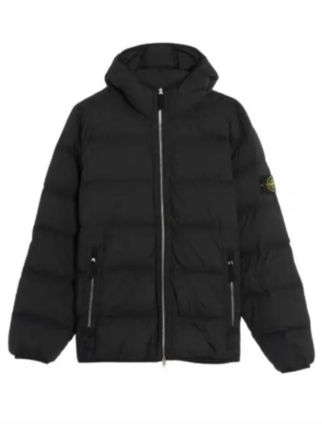 Seamless Logo Nylon Hooded Padded Jacket Black - STONE ISLAND - BALAAN 2