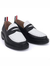 Lightweight Sole Penny Loafer White Black - THOM BROWNE - BALAAN.