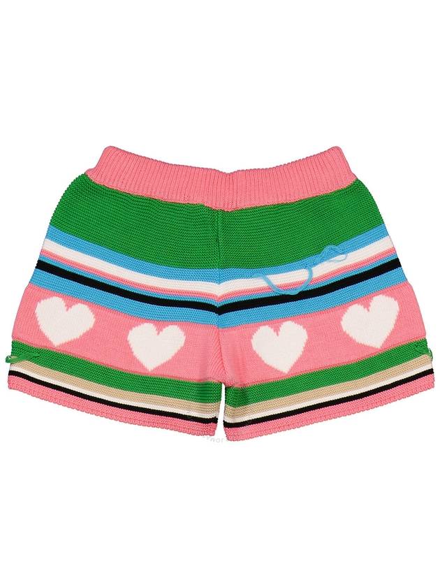 MSGM Girls Stripe Logo Distressed Knit Shorts, Size 10 - MSGM - BALAAN 2