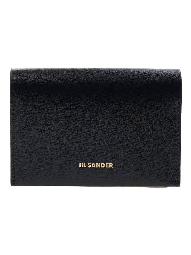 Origami Logo Calf Leather Card Wallet Black - JIL SANDER - BALAAN 1