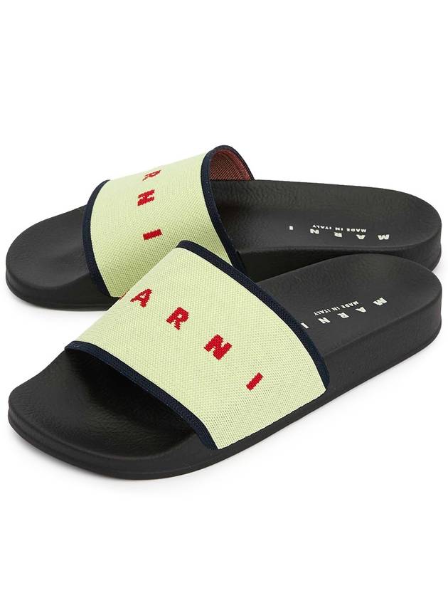 Stretch Logo Jacquard Slippers Beige - MARNI - BALAAN 2