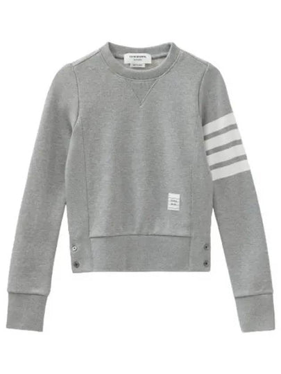 Engineered 4 Bar Stripe Loopback Jersey Knit Crewneck Sweatshirt Light Grey - THOM BROWNE - BALAAN 2