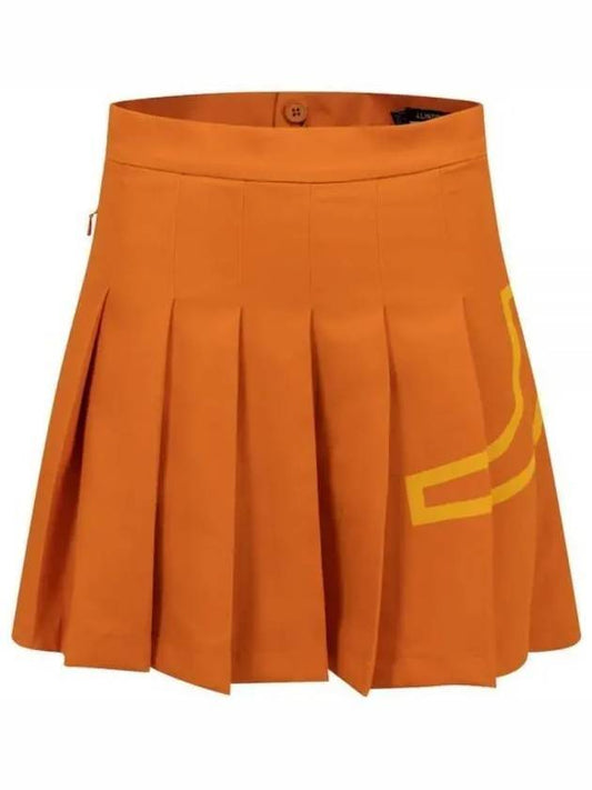 Women's Naomi Pleated Skirt Orange - J.LINDEBERG - BALAAN 1