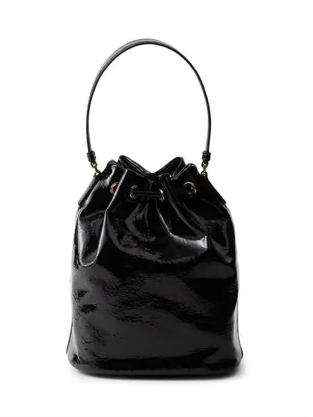 Duet Naplak Patent Leather Bucket Bag Black - PRADA - BALAAN 3