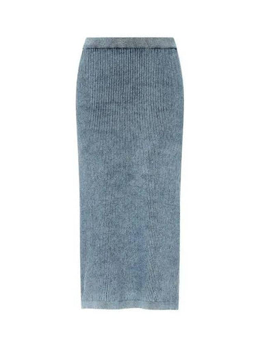 Women's ribbed out seam knit skirt melange blue 271122 - DIESEL - BALAAN 1