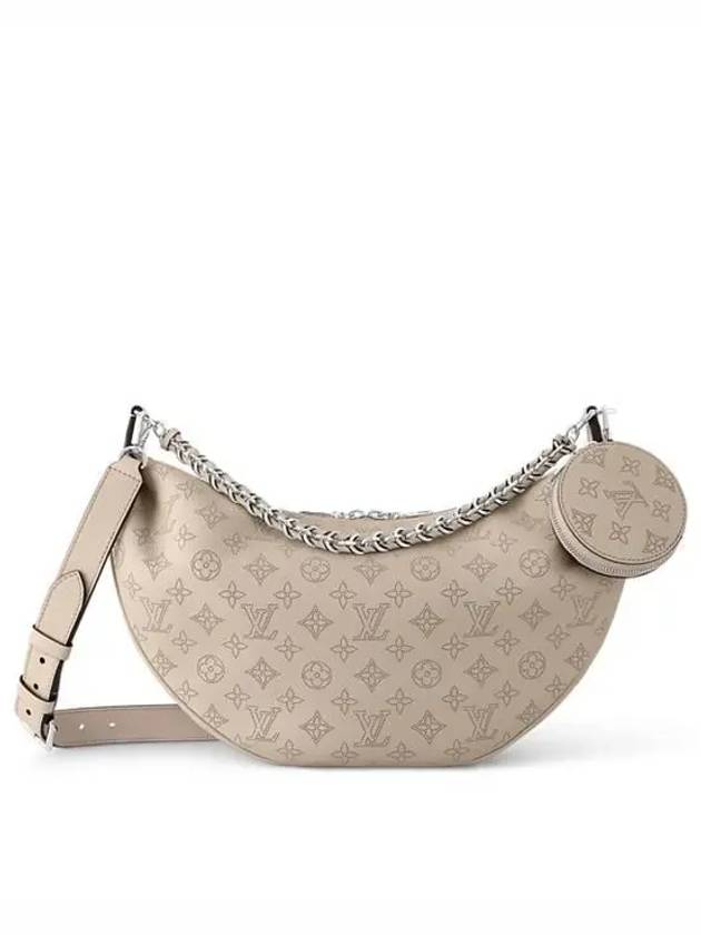 Women's Baia MM Mahina Leather Shoulder Bag Galette Grey - LOUIS VUITTON - BALAAN 2