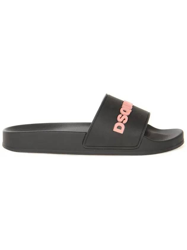 pink logo slippers black - DSQUARED2 - BALAAN 1