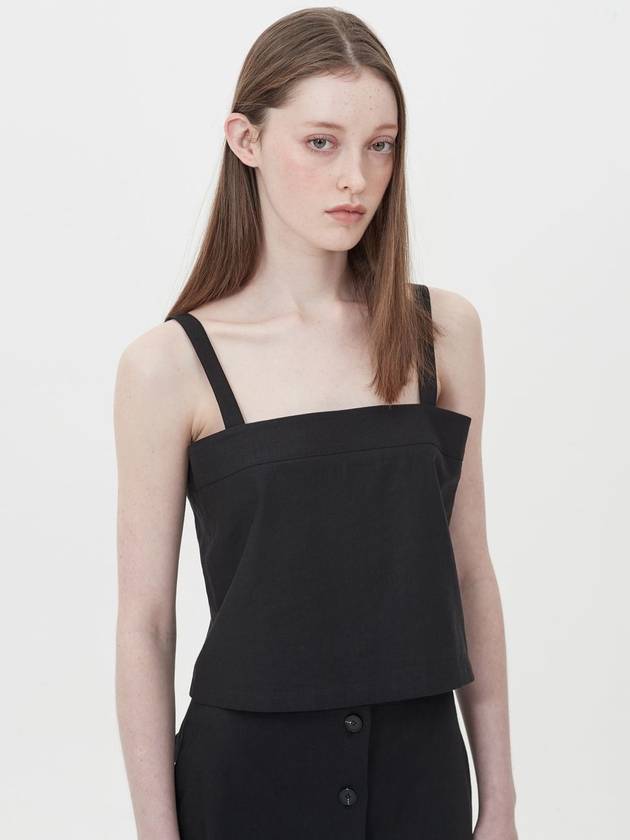 linen square sleeveless crop top_black - JUN BY JUN K - BALAAN 2