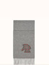 Highland Embroidered Patch Muffler Grey - HERMES - BALAAN 3