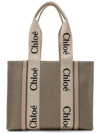 Woody Canvas Medium Tote Bag Cement Pink - CHLOE - BALAAN 2