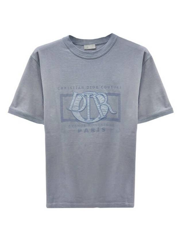 Relaxed Fit Cotton Short Sleeve T-Shirt Grey - DIOR - BALAAN 1