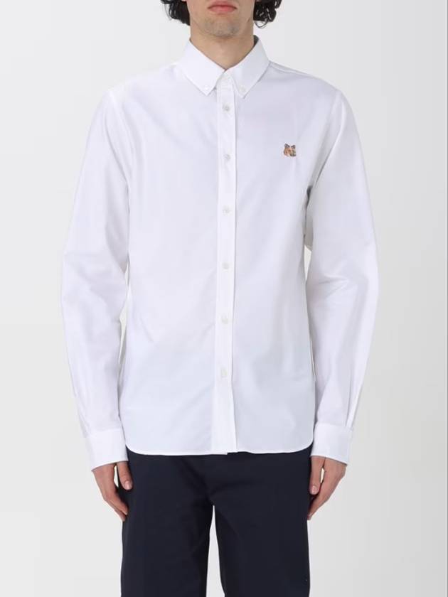 Fox Head Embroidery Long Sleeve Shirt White - MAISON KITSUNE - BALAAN 5