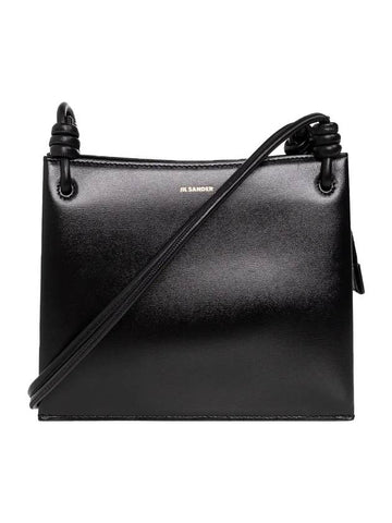 Giro Knotted Leather Small Shoulder Bag Black - JIL SANDER - BALAAN 1