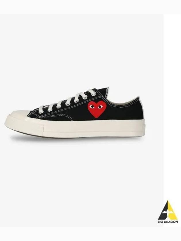 COMME DES GARCONS PLAY Small Red Heart Low Top Sneakers Black AZK1280011 - COMME DES GARCONS PLAY - BALAAN 1