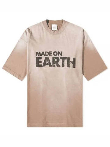 Made On Earth T Shirt Faded Beige 202611 - VETEMENTS - BALAAN 1