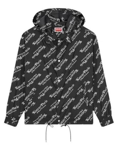 Paris Monogram Print Short Windbreaker Black - KENZO - BALAAN 2