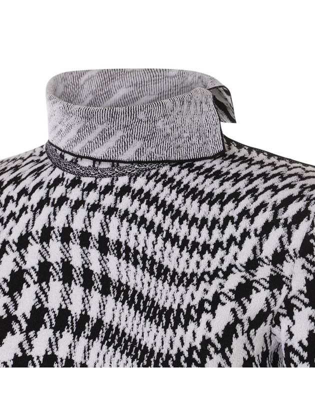 Warped Houndstooth High Neck Jacquard Turtleneck Monochrome - BURBERRY - BALAAN 6