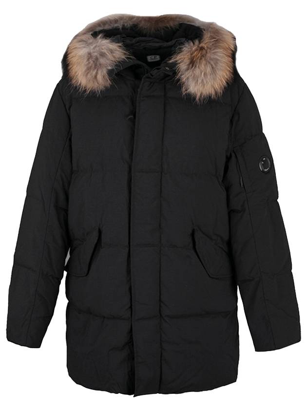 Lens Wappen Raccoon Fur Padding Black - CP COMPANY - BALAAN 1