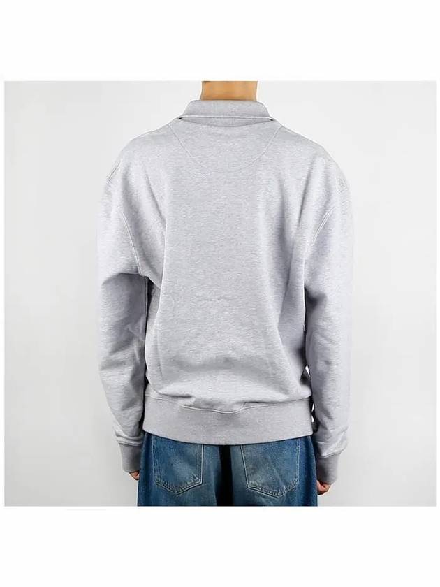 Fox Head Patch Half Zipper Sweatshirt Light Grey Melange - MAISON KITSUNE - BALAAN 5