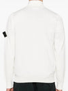 Wappen Patch Cotton Zip-Up Cardigan White - STONE ISLAND - BALAAN 5