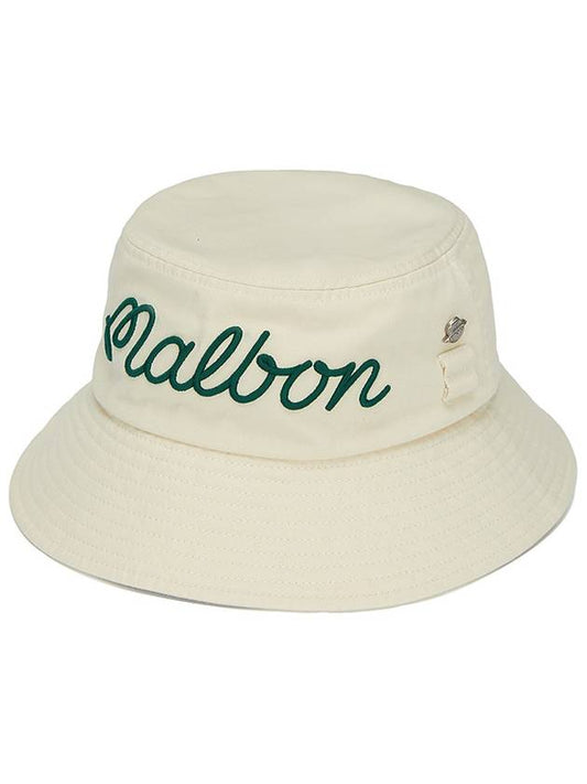 Big Script Tea Holder Bucket Hat BEIGE - MALBON GOLF - BALAAN 1