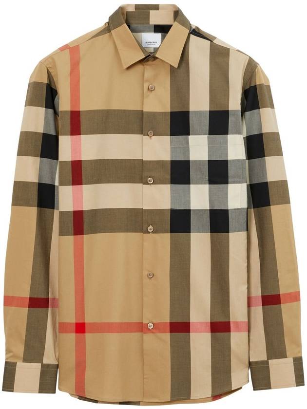 Check Cotton Long Sleeve Shirt Archive Beige - BURBERRY - BALAAN 2