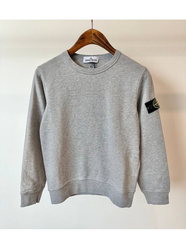 Kids Garment Dyed Logo Wappen Patch Sweatshirt Grey - STONE ISLAND - BALAAN 2