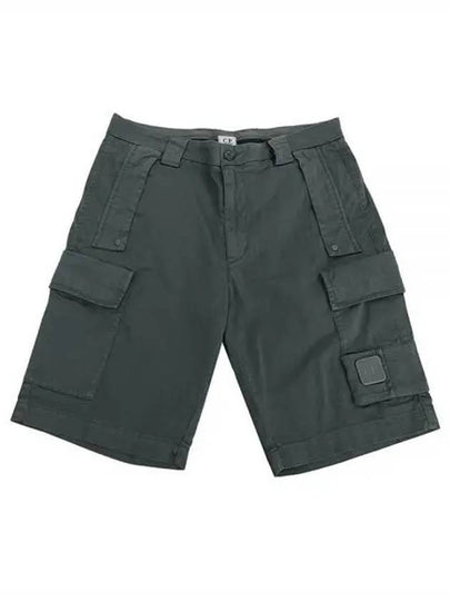 Men's Logo Patch Stretch Cargo Shorts Charcoal - CP COMPANY - BALAAN 2