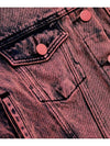 Women's Wine Crop Denim Trucker Jacket Indie Pink - C WEAR BY THE GENIUS - BALAAN 9