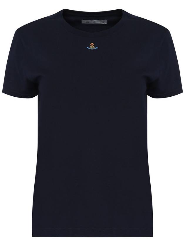 Embroided ORB Peru Short Sleeve T-Shirt Navy - VIVIENNE WESTWOOD - BALAAN 2