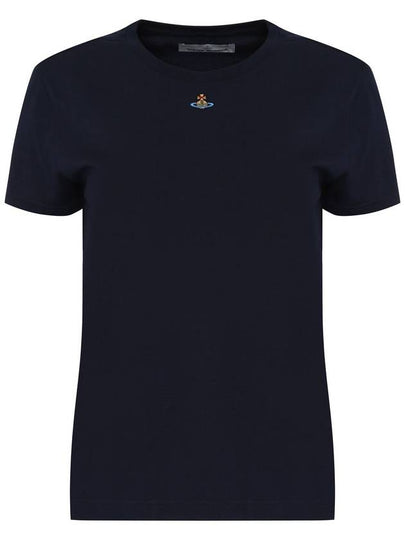 Embroided ORB Peru Short Sleeve T-Shirt Navy - VIVIENNE WESTWOOD - BALAAN 2