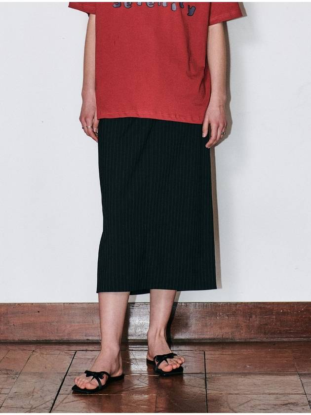 Stripe Long Skirt Black - CORCA - BALAAN 1