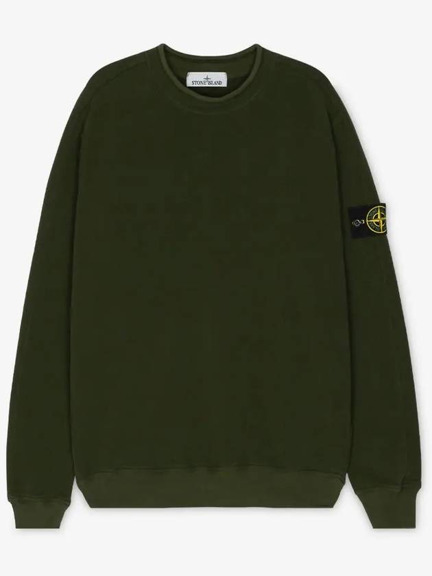 Stretch Cotton Fleece Mock Turtleneck Sweatshirt Olive Green - STONE ISLAND - BALAAN 3