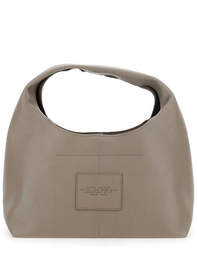 'The Sack' Grey Shoulder Bag With Embossed Logo In Hammered Leather Woman - MARC JACOBS - BALAAN 2