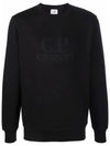 Men's Diagonal Fleece Logo Sweatshirt Black - CP COMPANY - BALAAN 2