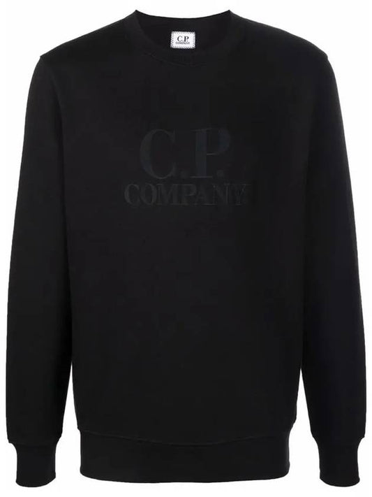 Men's Diagonal Fleece Logo Sweatshirt Black - CP COMPANY - BALAAN 2