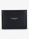 Smooth Leather Classic Logo Card Wallet Black - SAINT LAURENT - BALAAN 2