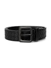 Intrecciato Leather Belt Black - BOTTEGA VENETA - BALAAN 2