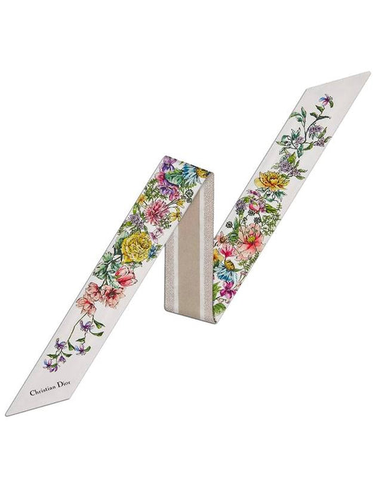 D Floral Mitzah Silk Twill Scarf White - DIOR - BALAAN 2