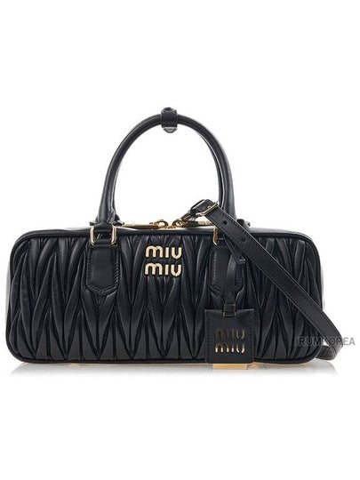 Arcadi Materasse Nappa Leather Top Handle Bag Black - MIU MIU - BALAAN 2